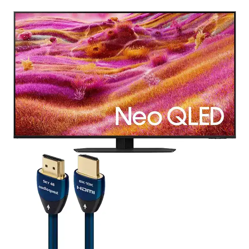 Samsung QN90F 65 Inch 4K Neo QLED Mini LED TV with AudioQuest SKY 3m HDMI Cable