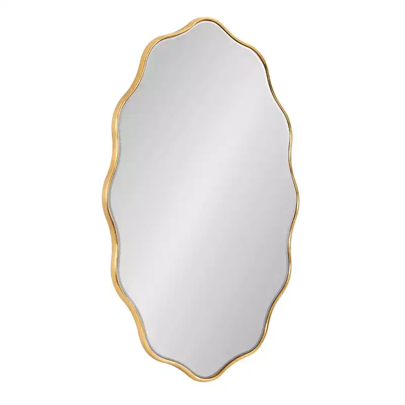 Kate & Laurel All Things Decor 24"x34" Viona Oval Scalloped Mirror Gold