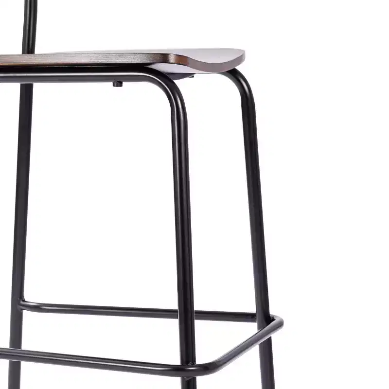 Flash Furniture 2 Pack Cyprus Commercial Grade Solid Wood Bar Stools with Metal Frames and Antique Finish