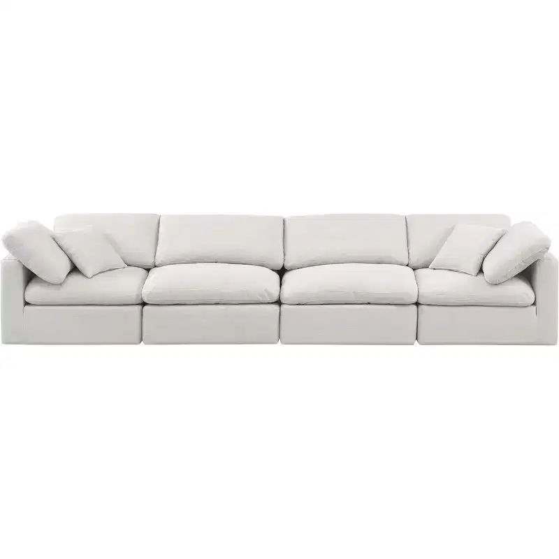 Meridian Furniture Indulge Linen Textured Fabric Modular Sofa