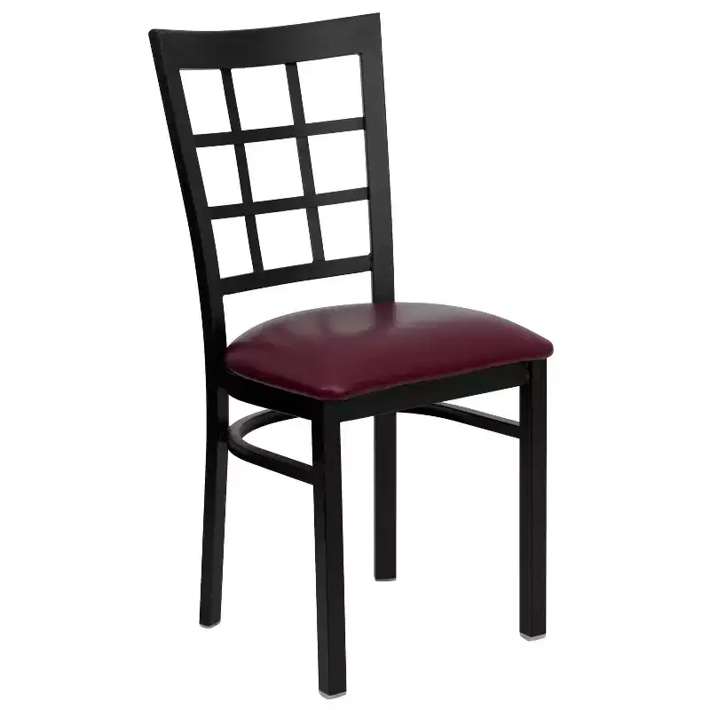 Flash Furniture Black Window Back Metal Restaurant Chair