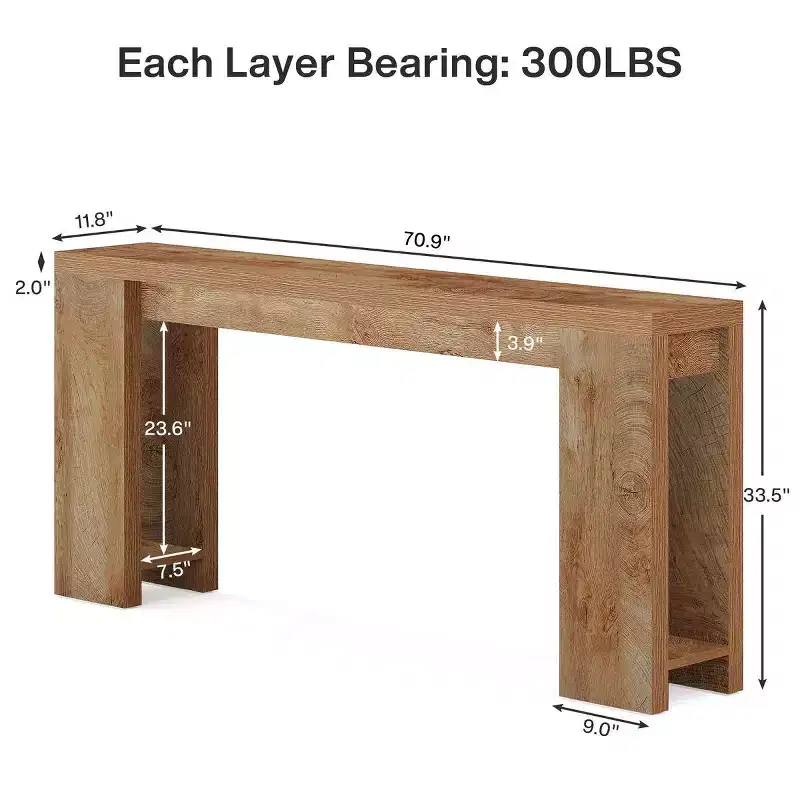 Wood Console Table, Farmhouse Sofa Table Entryway Table