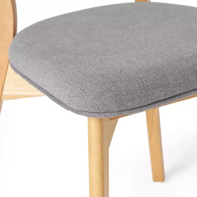 Mid-Century Modern Wood Fabric Upholstered 5 Piece Dining Set