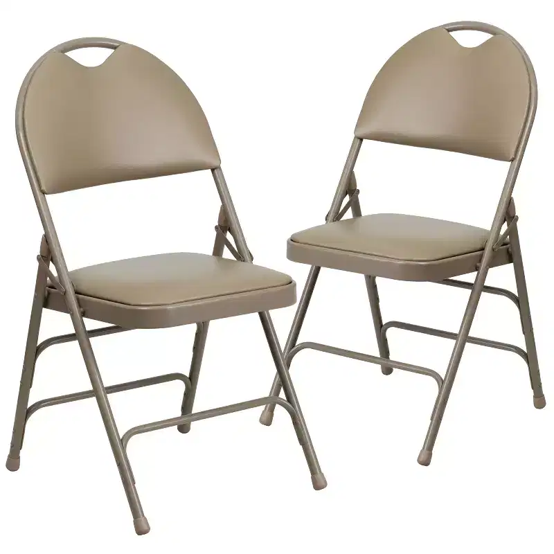 Emma and Oliver 2 Pack Home & Office Easy-Carry Party Events Padded Folding Chair