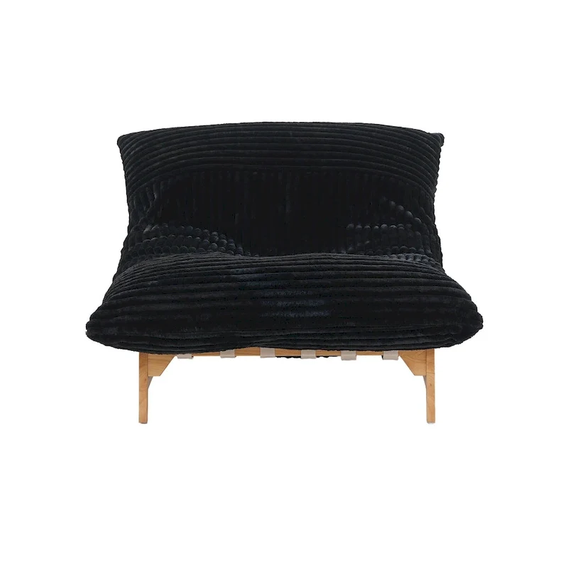 Bean Bag Accent Chair Large Plush Bean Bag Lounger with Solid Wood Frame Comfy Lounge Chair with Down Filling