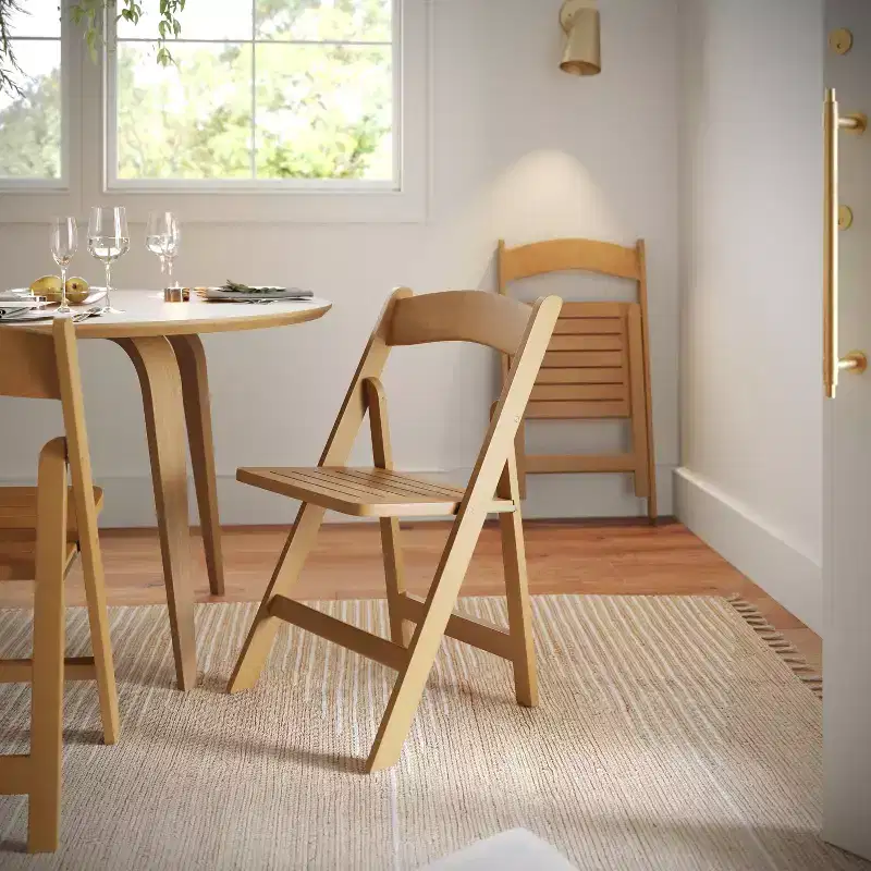 Commercial Grade Solid Wood Folding Dining Chair