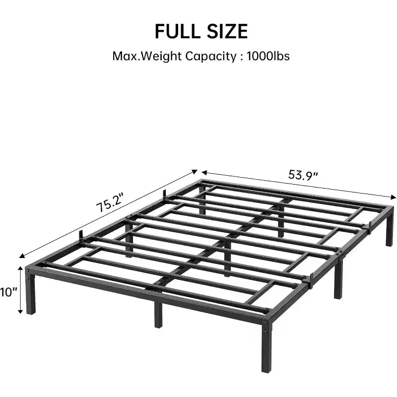 Metal Bed Frame,Heavy Duty Steel Slats Support Platform Bed with Under Bed Storage for Bedroom Apartment-No Box Spring Needed,Noise Free,Easy Assembly