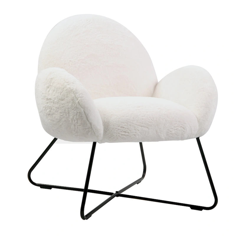 Brooklyn White Sherpa Cozy Accent Chair