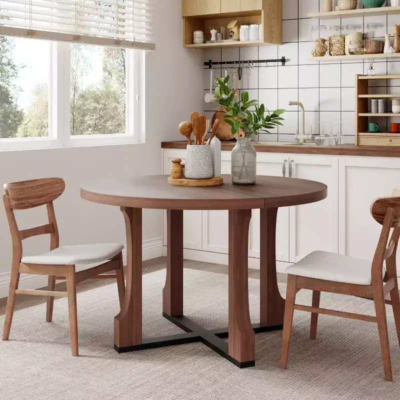 Christopher Knight Home Andrew 48" Rustic Criss Cross Frame Round Dining Table Walnut