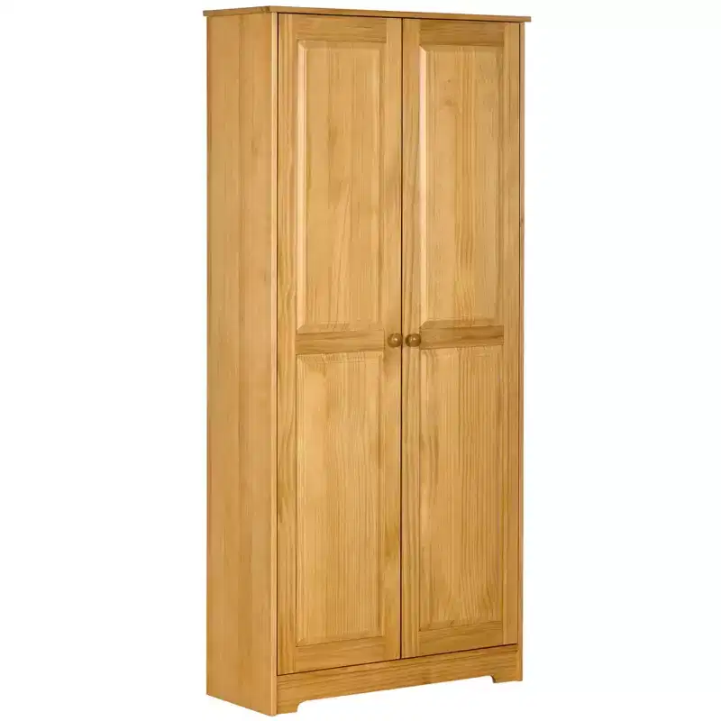 67 Pinewood Kitchen Pantry Storage Cabinet, Freestanding Cabinets with Doors and Shelves