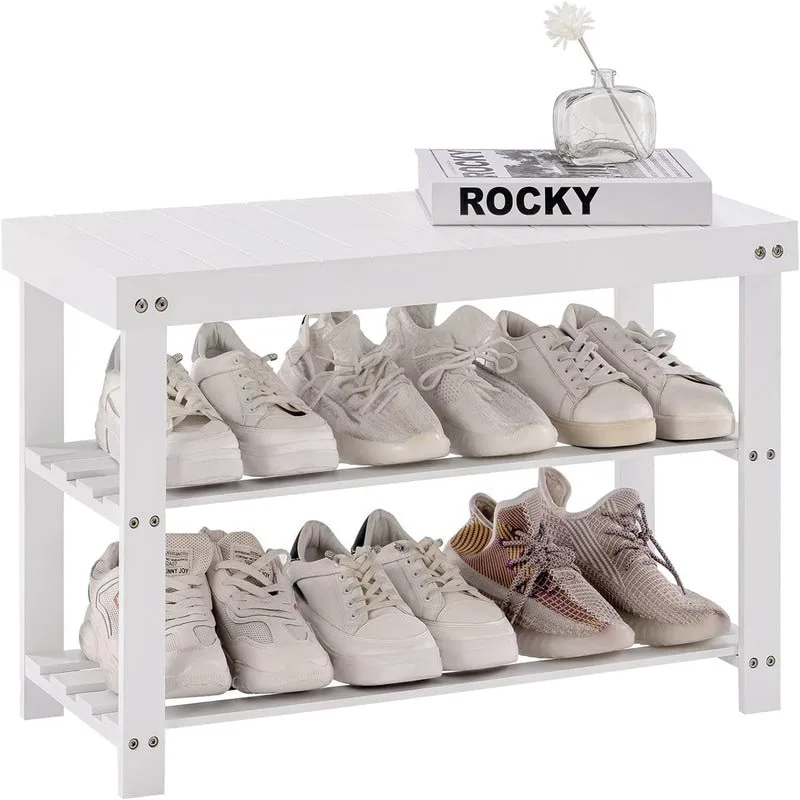 3-Tier Shoe Rack Bench - 11D x 27.6W x 17.7H