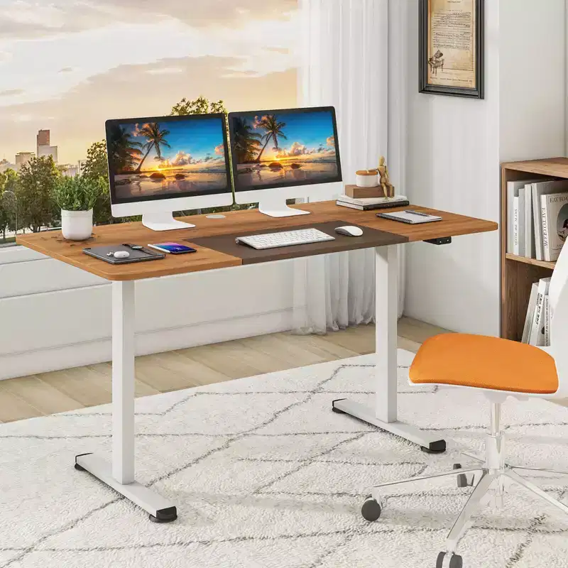 Electric Height Adjustable Standing Desk, Sit to Stand Computer Workstation Home Office Desk