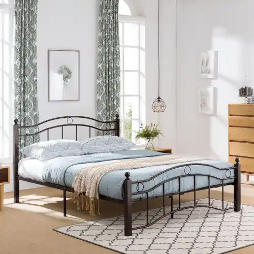Metal Bed Frame With Underbed Storage,copper King Bed