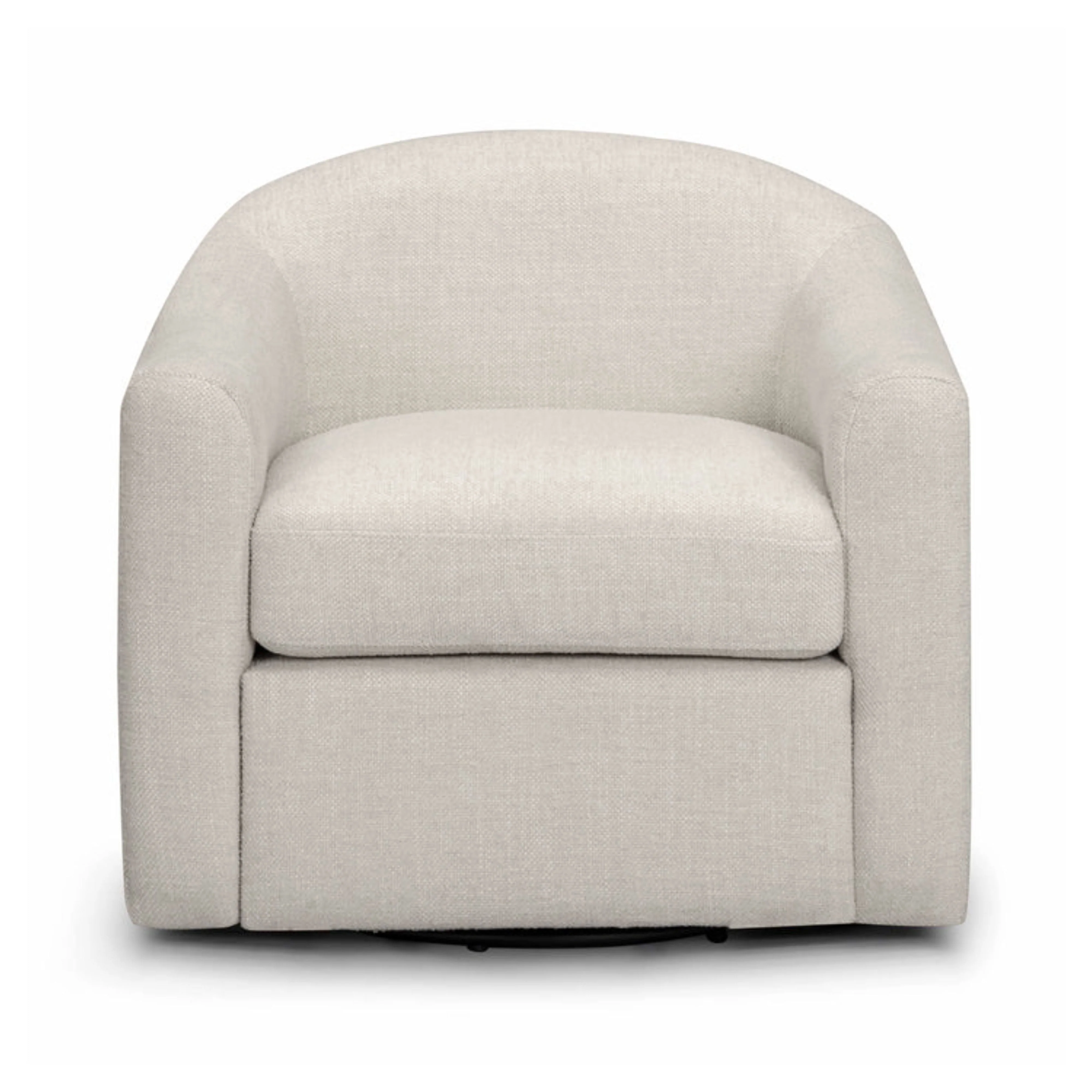 Contract-Grade Basketweave Fabric Swivel Accent Chair