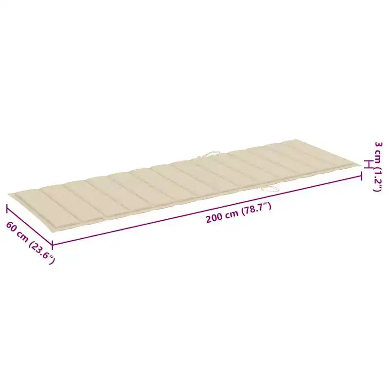 vidaXL Sun Lounger Natural bamboo, (cushions)