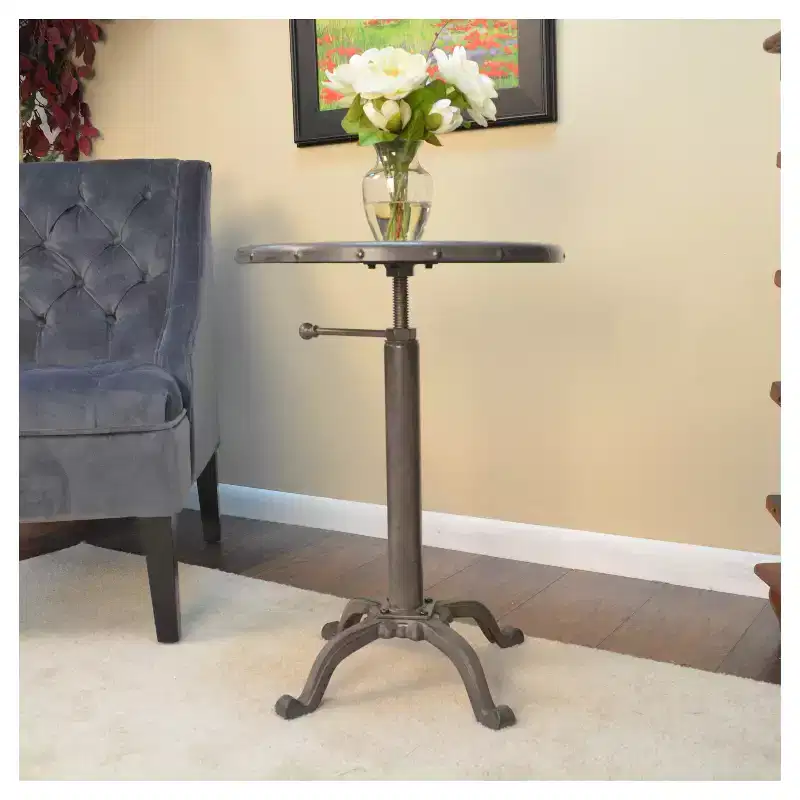 Carolina Living Oslin Restoration Adjustable Accent Table - Industrial and Table