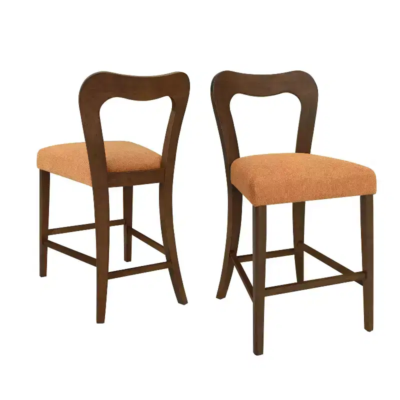 Christopher Knight Home Imamu Rubberwood Upholstered Counter Stools with Curved Open Back (Set of 2)