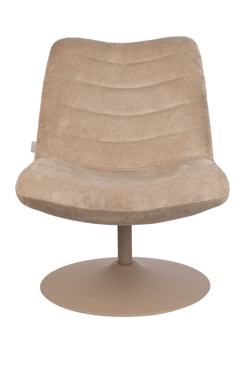 Single-Colour Polyester Upholstered Pedestal Swivel Lounge Chair