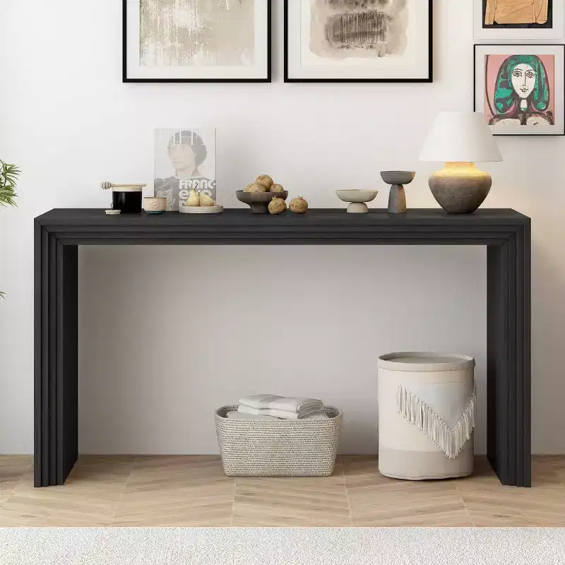 Modern Entryway Console Table, Paulownia Wood Veneer Hallway Table for Living Room, or Foyer - Panipeachy