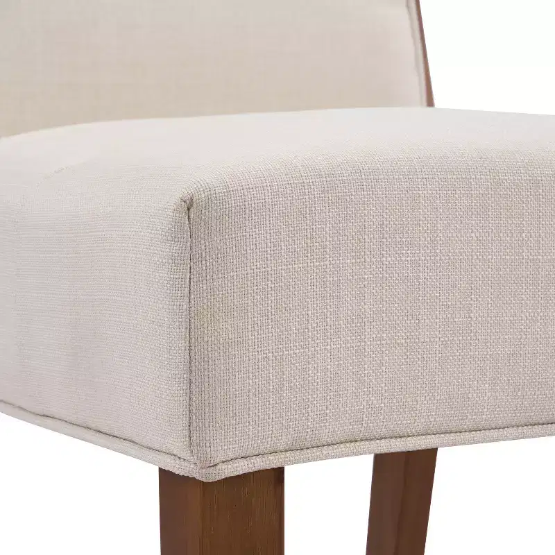 Sungjin Modern Rubberwood Upholstered Armless Dining Chairs (Set of 2)