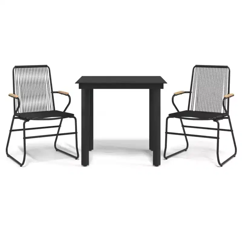 vidaXL Patio Dining Set Conversation Set with Coffee Table PVC Rattan