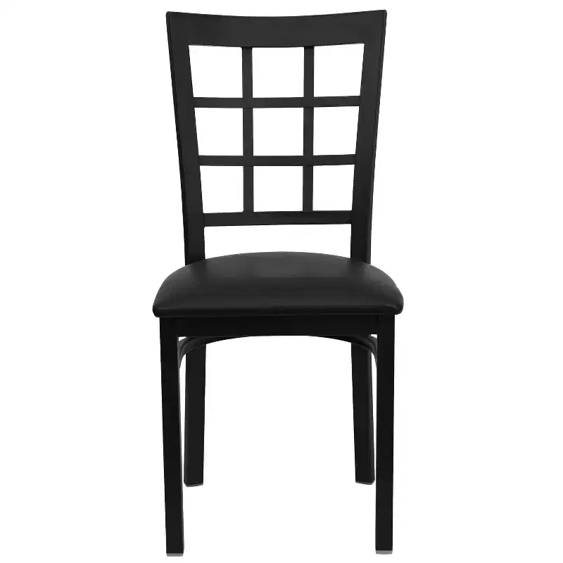 Flash Furniture Black Window Back Metal Restaurant Chair