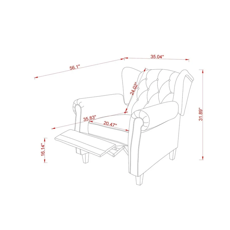 Modern Tufted Push Back Armchair