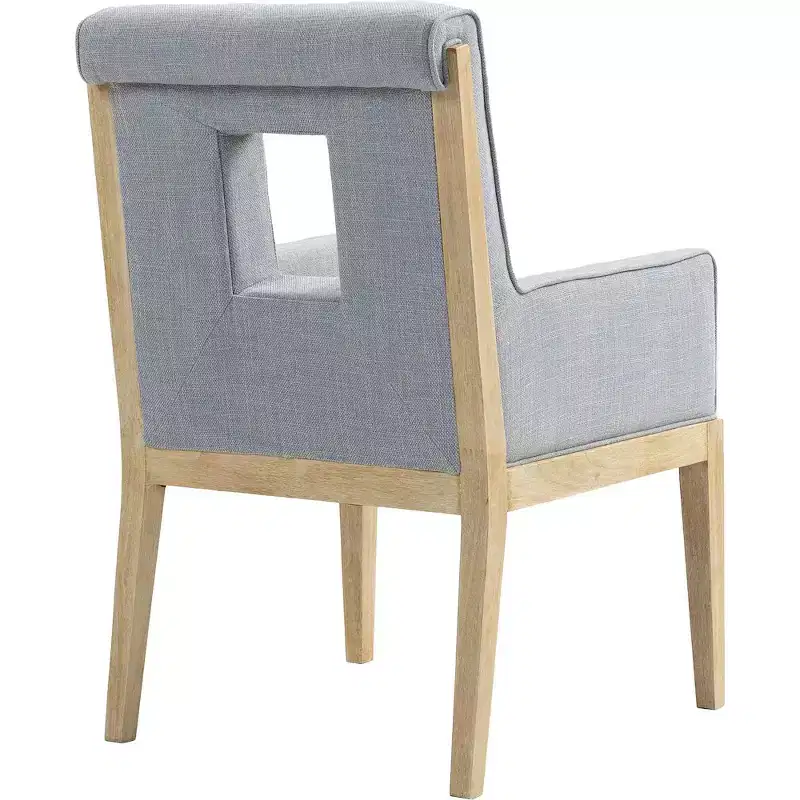 Meridian Furniture,Gwendolyn Linen Textured Fabric Dining Arm Chair