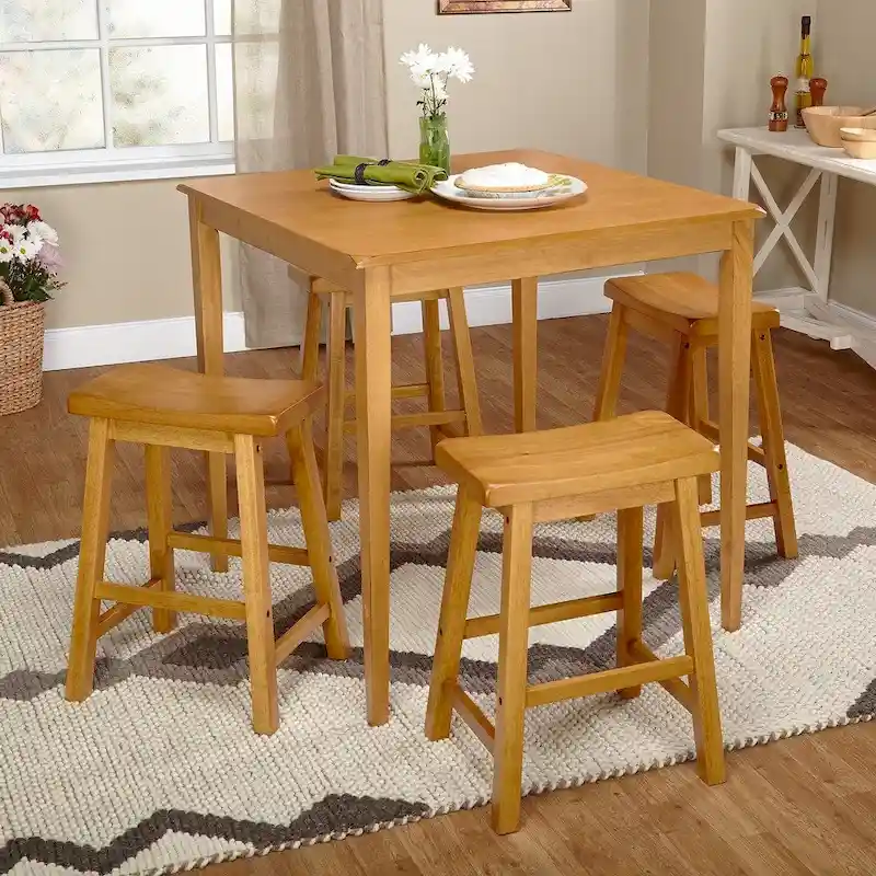 Honey Oak / Black / Espresso Counter Height Dining Table, Shaker Style, Seats 2–4