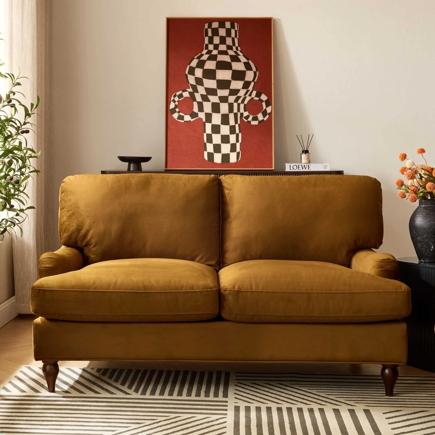 2 Seater Sofa - Muted Gold