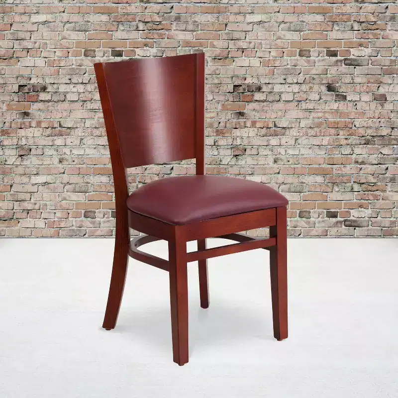 Emma and Oliver Solid Back Wooden Restaurant Dining Chair