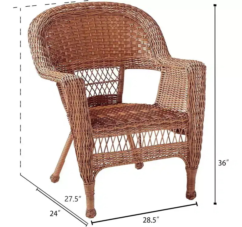 HomeStock Honey Coastal Craftsman Chair Set of 2 with Cushions