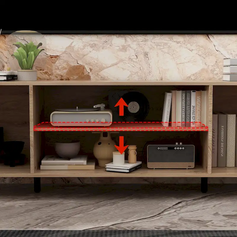 Luxurious TV Stand & Fireplace Combo Integrated LED Fireplace Features