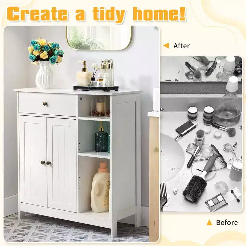 Karl HomeWhite Bathroom Cabinet