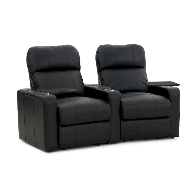 Power Leather Home Theater Seating Set — Row of 2