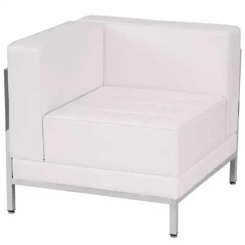 Imagination Series Contemporary Modular Left Corner Chair with Quilted Tufted Seat and Encasing Frame