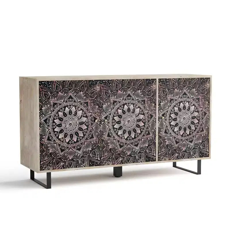 Mango Wood Buffet Server with 4 Shelves