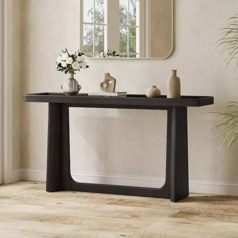 Tray-Top Console Table with Lower Shelf – Entryway & Living Room