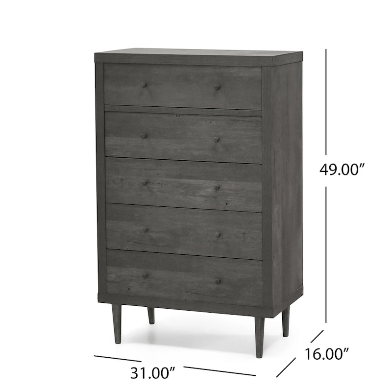 Nystrom Mid Century Modern 5 Drawer Dresser by Christopher Knight Home