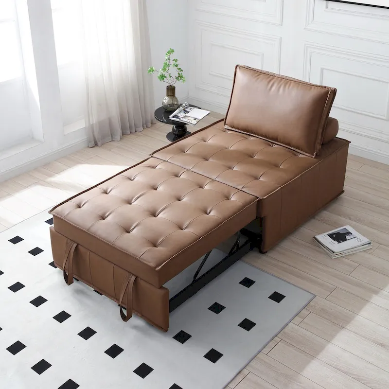 Convertible Ottoman Sofa Bed with Removable Backrest