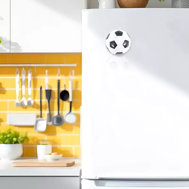 Unique Bargains Soccer Ball Magnetic Fridge Decal Irregular Shape Black White 1 Pc