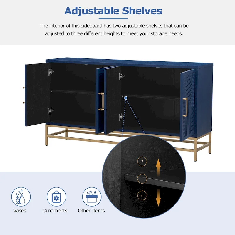 Sideboard Buffet Cabinet with Adjustable Shelves
