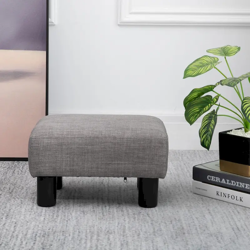 Copper Grove Chaparro Modern Linen Footrest Ottoman