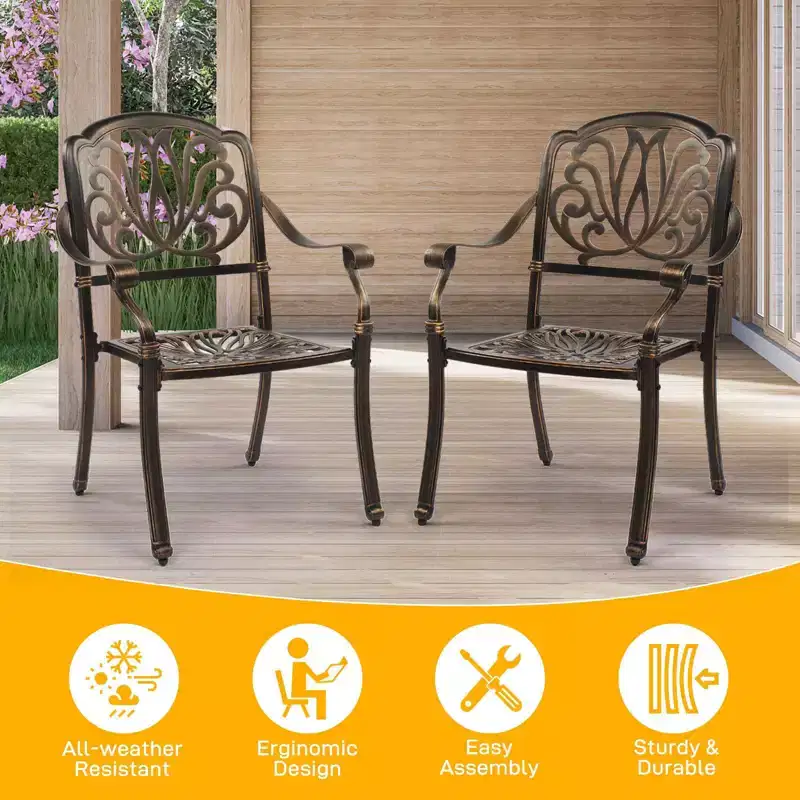 Karl Home | Metal Stackable Patio Dining Armchair