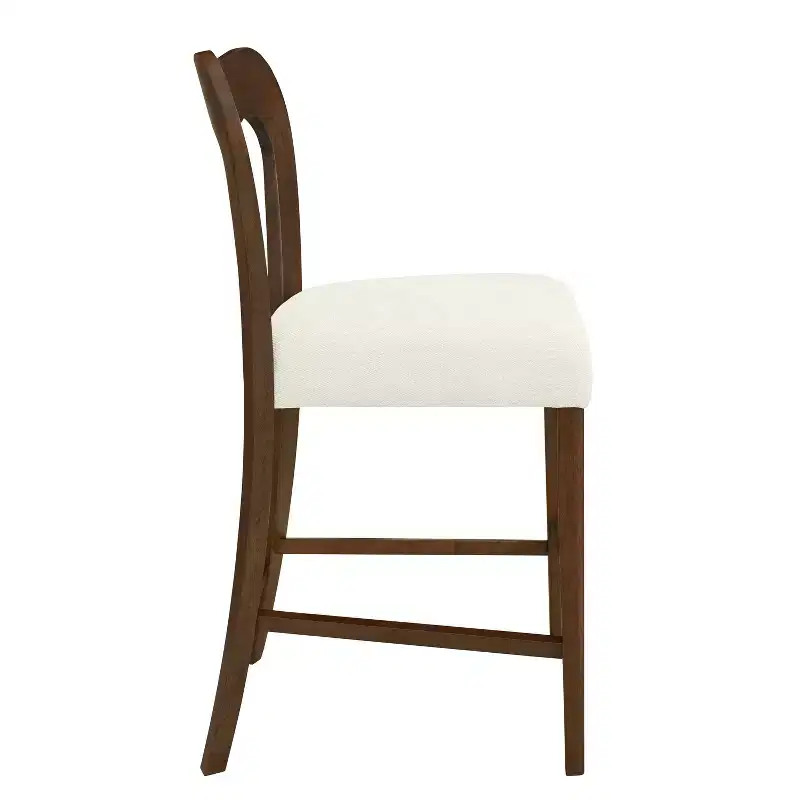 Christopher Knight Home Imamu Rubberwood Upholstered Counter Stools with Curved Open Back (Set of 2)
