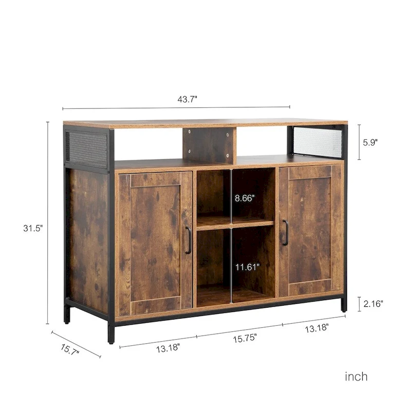 Sideboard with Open Shelves and Anti Tipping Kit - N/A