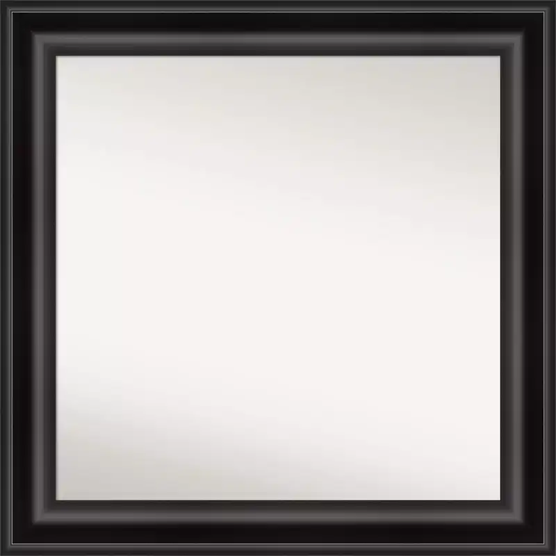 32" x 32" Non-Beveled Grand Bathroom Wall Mirror Black - Amanti Art