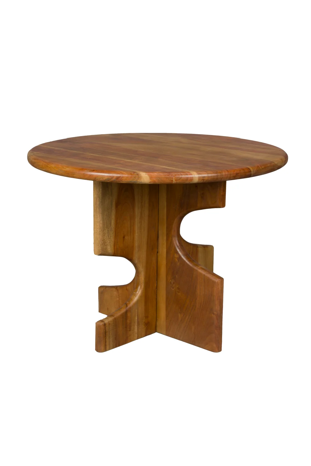 Notched Base Wooden Side Table