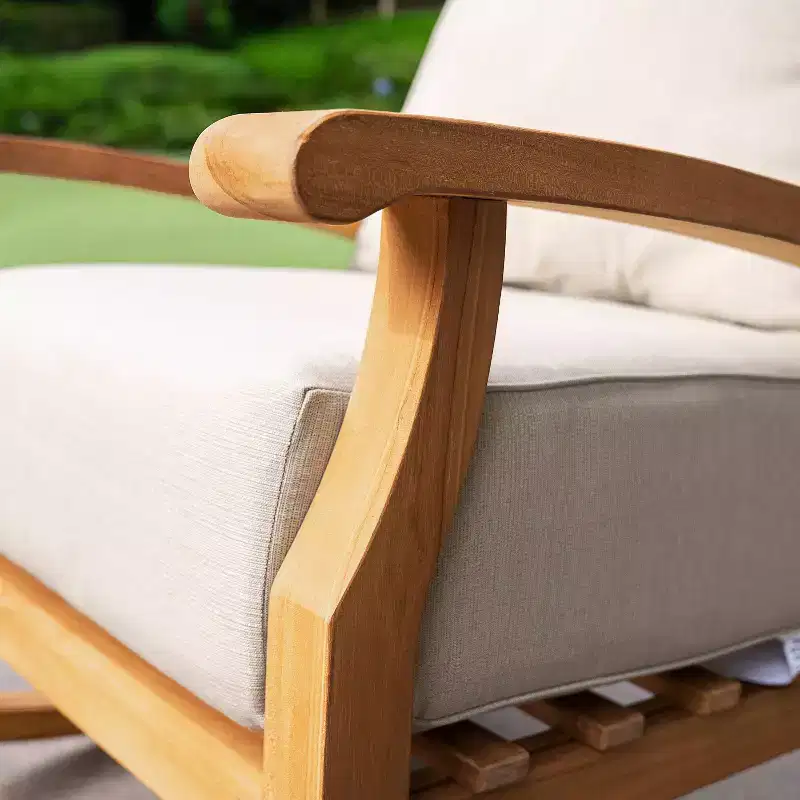 Sonoma Lane Amherst Teak Patio Rocking Chair with Zippered Cushion and Frame