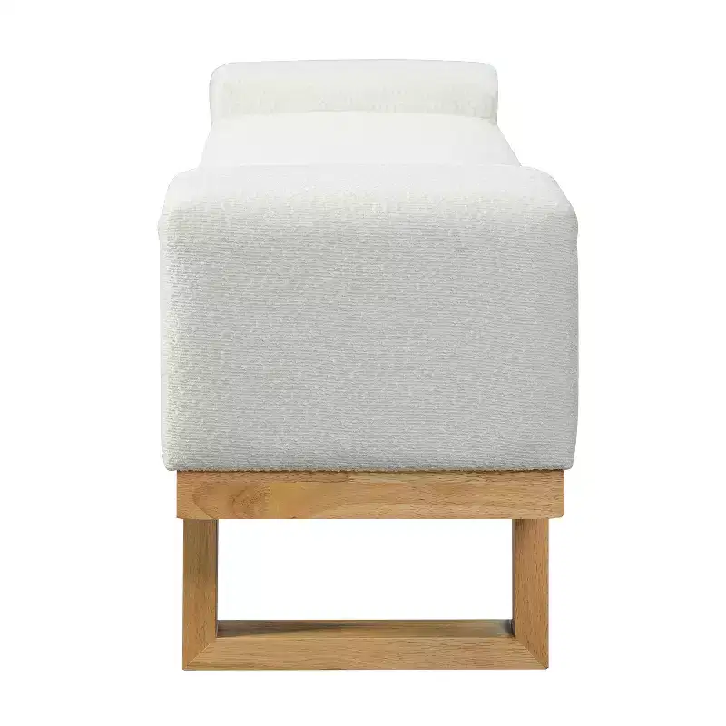 Christopher Knight Home Paulina Modern Rubberwood Boucle Upholstered Bench